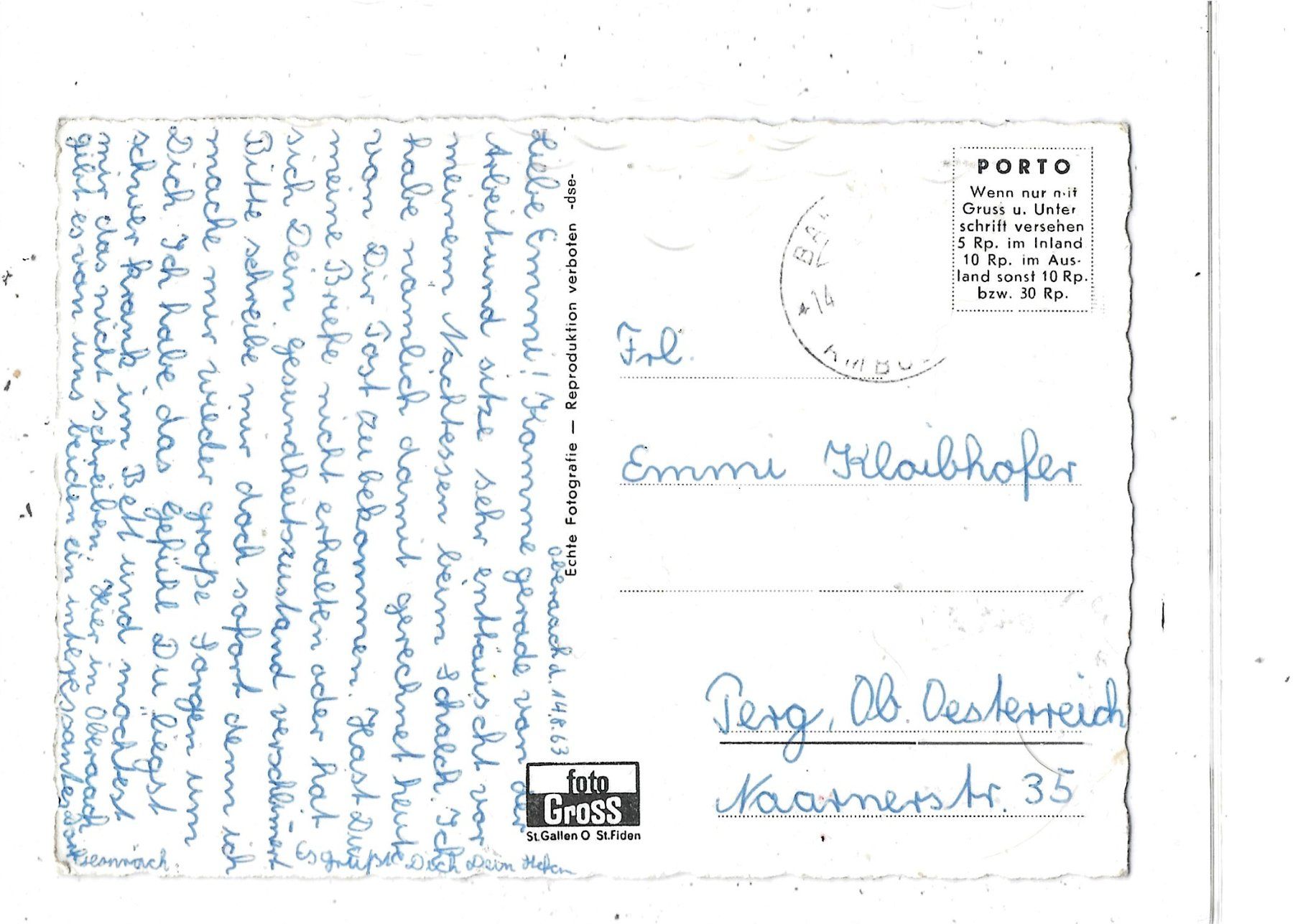 Cartoline postali: TG Oberaach 1963 Flugaufnahme – Usato da Schocherswil venduto da Wilare 1