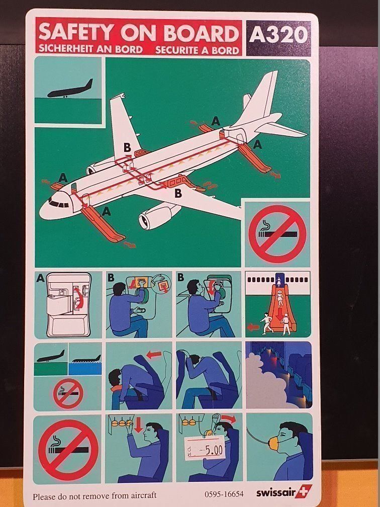 Foto & Immagini: SWISSAIR SAFETY CARD A320 – Usato da Glattfelden venduto da hbct