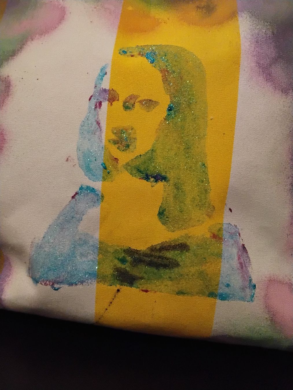 Borse da donna: Stofftasche Mona Lisa Handbemalt Unikat – Nuovo (secondo la descrizione) da Bellikon venduto da MellonCollieMitTwint 1