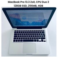MacBook Pro 13.3 Zoll, CPU Duo 2, 128GB SSD, 256MB, 4GB
