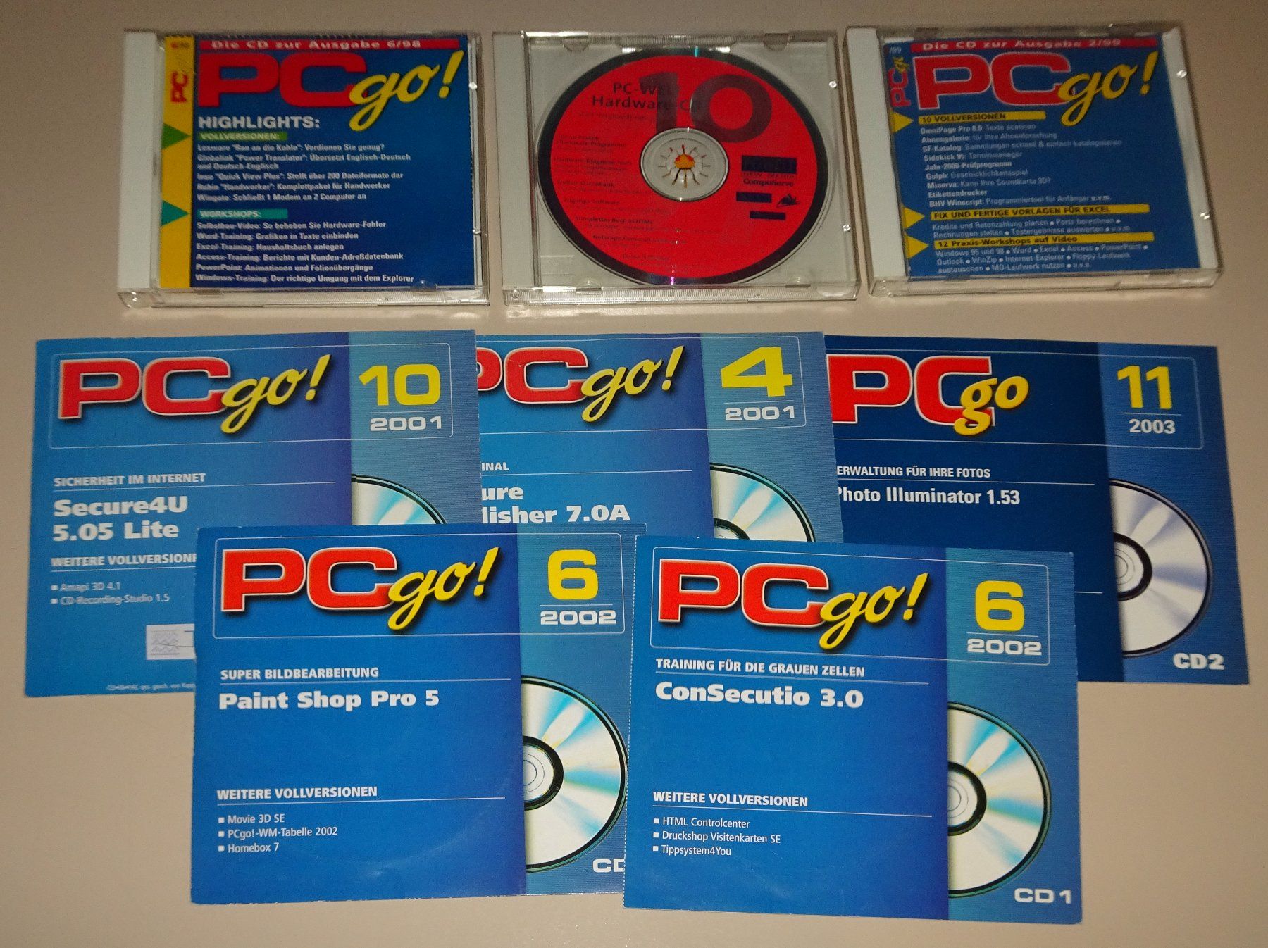 Software: 62 CD Heft-Software von PC-GO, Chip, Grafik + Video, etc... – Usato da Lausanne venduto da jag_sj6f