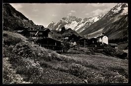 AK Eisten im Lötschental, Ortsansicht mit Schienhorn
