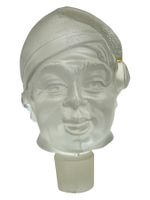 Bouchon de carafe en verre dépoli motif tête de Meunier