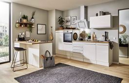 917 - Premium Inselküche Einbauküche Weiss Gabriel 290cm