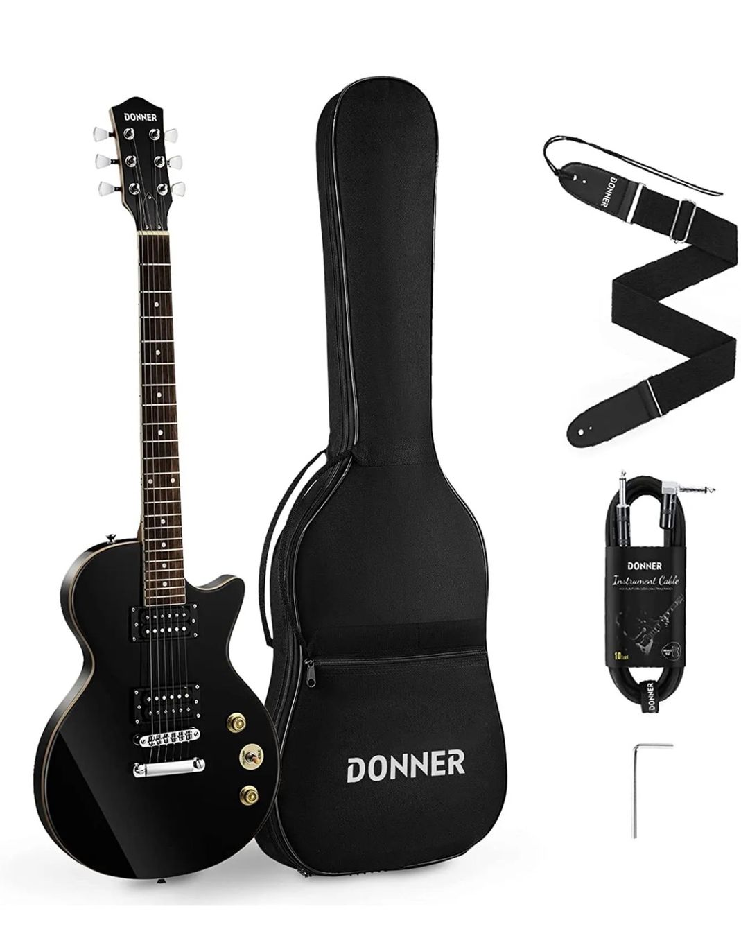 Strumenti musicali: + Donner E-Gitarre Set E Gitarren LP-Stil 39 Zoll – Nuovo e nell'imballaggio originale da Amriswil venduto da JaJa-Express
