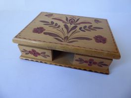 Schöne Notizzettel Holz Box, 13,5 x 10,0 x 3,8cm