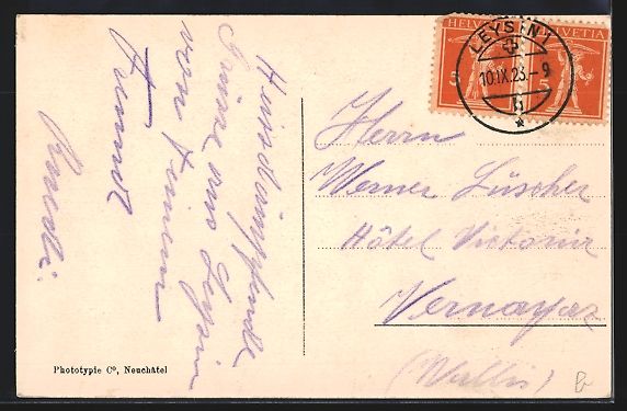 Cartoline postali: AK Leysin, Vue generale, 1923 – Usato da Berlin venduto da bartko-reher 1