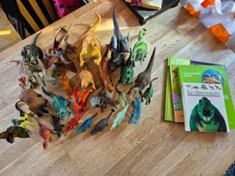 Lot de figurines dinosaures et livres