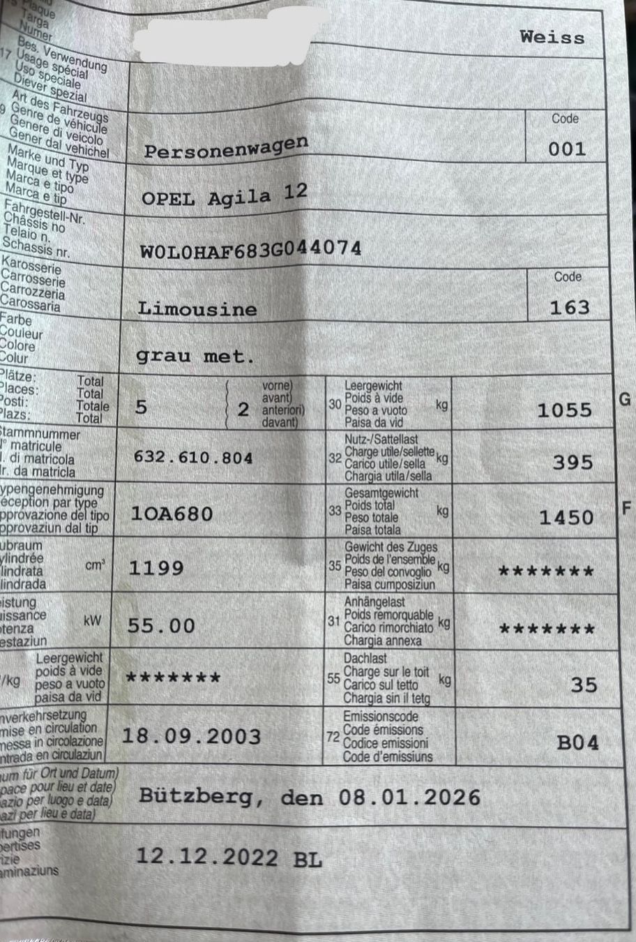 Opel Automobili: Opel Agila 1.2 – Zuverlässig und fahrbereit – Usato da Huttwil venduto da TMN2010 1