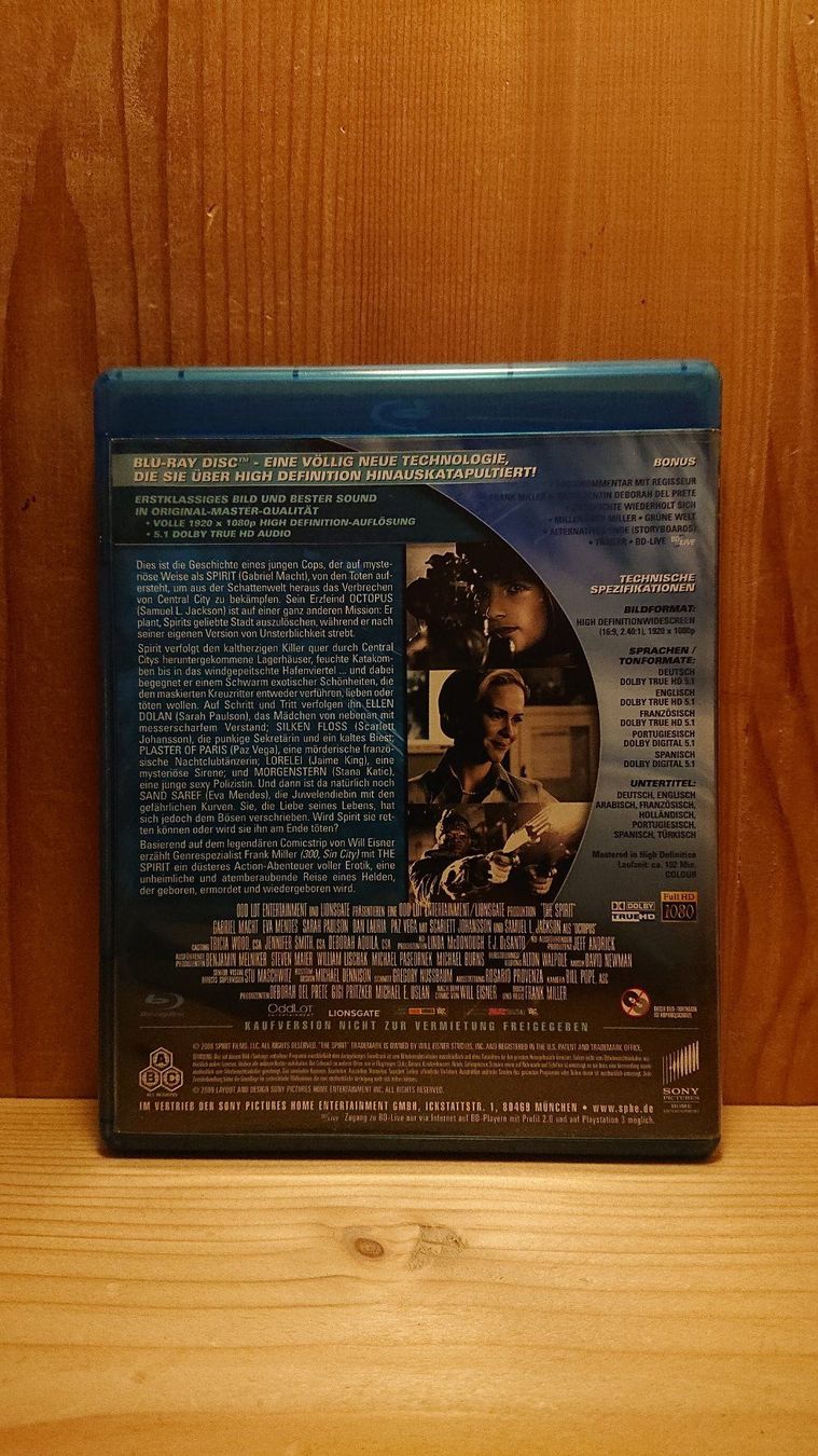 Tutti i DVDs: THE SPIRIT Blu-Ray – Usato da Wilderswil venduto da Exebub 1