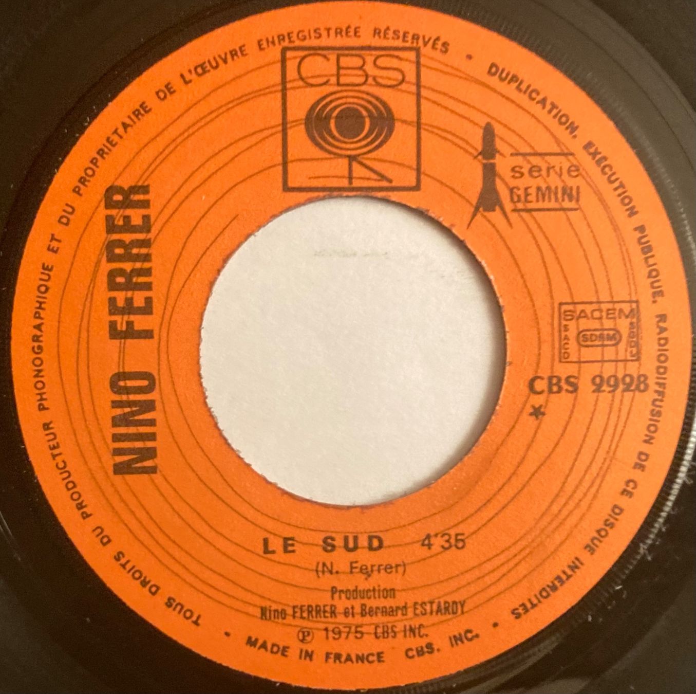 Dischi in vinile: NINO FERRER - LE SUD – Usato da Poliez-Pittet venduto da Newtown-Records 2