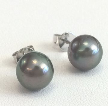 Ohrringe & -stecker: Tahiti-Perlohrstecker, grau, statt 780,- – Neu und originalverpackt aus Zürich von juwelier-damken 1
