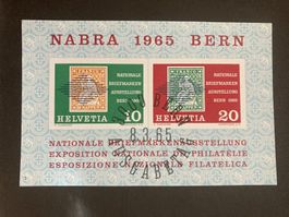 Schweiz 1965 Block NABRA Bern nr.3 mit 1.Tagstempel gummiert