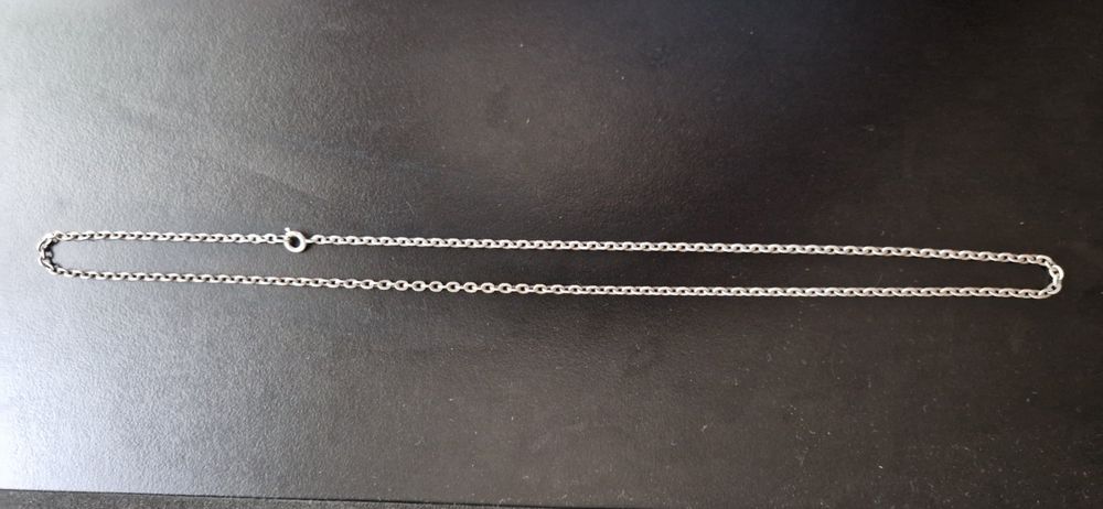 Collier Argent Massif Vintage Maille Olive - Début 1900, Unisexe, Chaîne Intemporelle