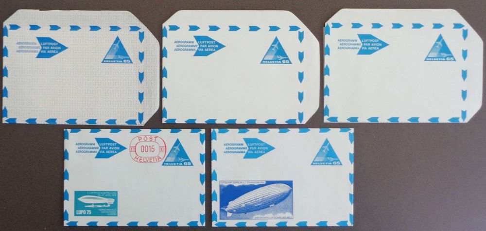 SCHWEIZ 5 ungebrauchte Aerogramme aus 19621975 * Kaufen auf Ricardo