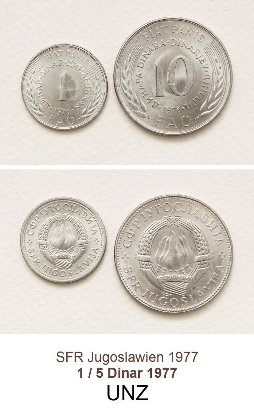 Tutti le monete: 1 / 5 Dinar 1977 UNZ – Usato da Flamatt venduto da samowarow 3