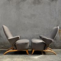 Rare paire de fauteuils "Pingouin"de Theo Ruth /  Design