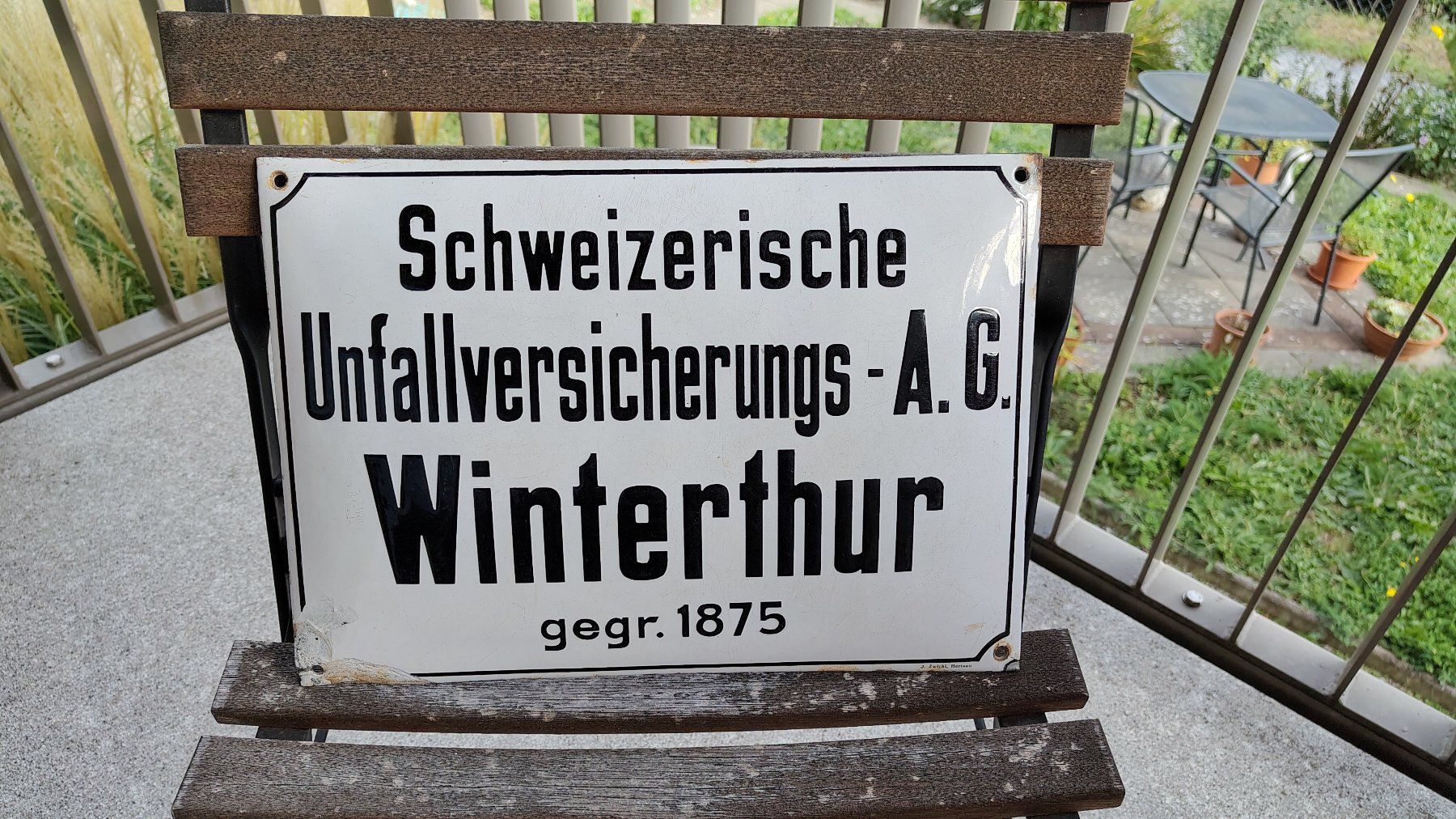 Insegne: Emailschild Winterthur Versicherung / Axa – Usato da Winterthur venduto da smilla25