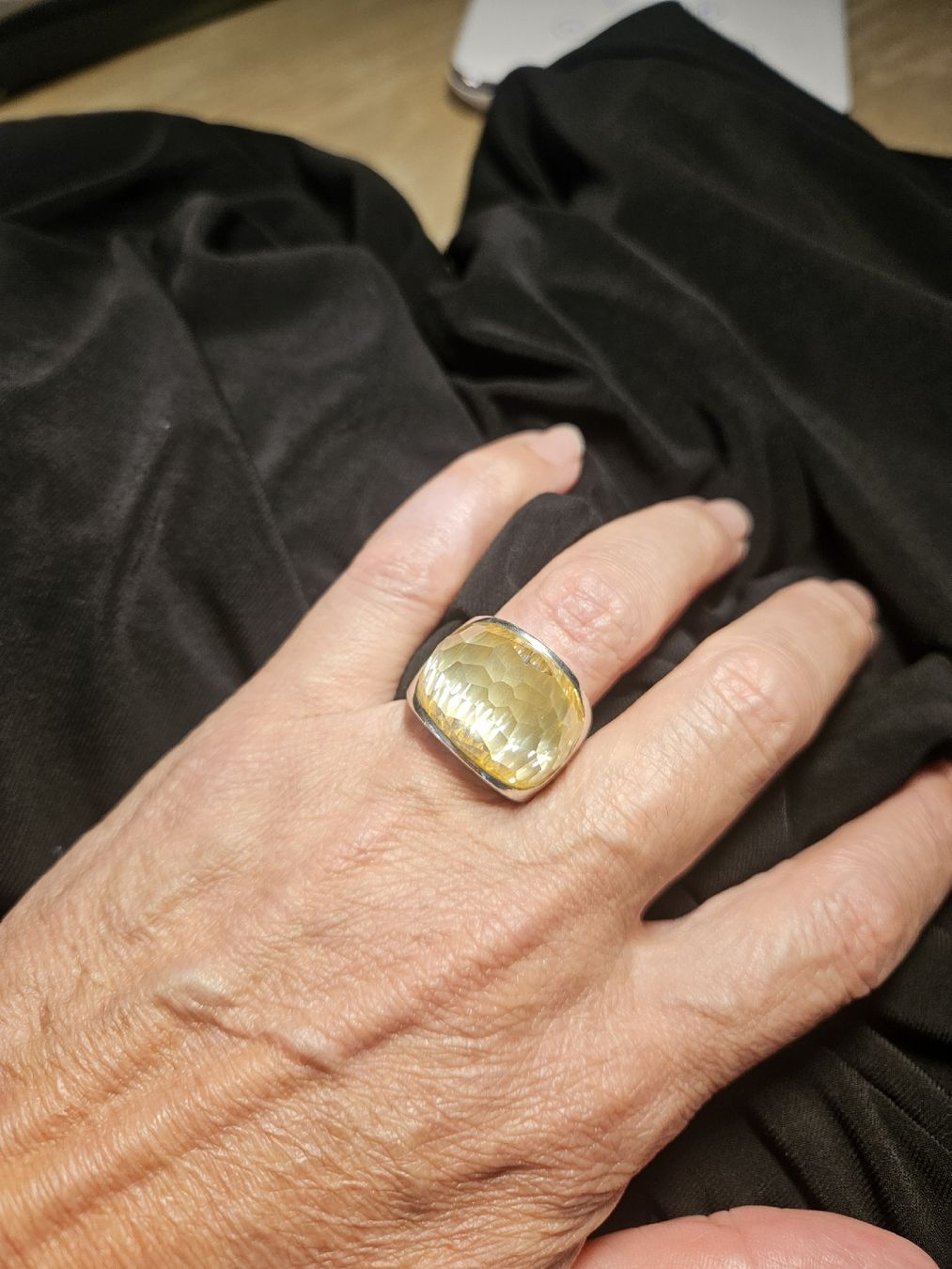 Anelli: Luxenter Ring 925er Silber natürlichem Citrin gr.58 – Usato da Altendorf venduto da maggee