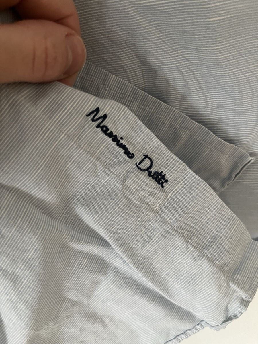 Massimo Dutti Hemden: Kurzarmhemd Massimo Dutti gestreift hellblau Grösse L Flecke – Gebraucht aus Niederwangen BE von tan_xj9t 2