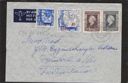 Flugbrief Niederland/Indie - Beinwil a. See(Schweiz),19.7.48