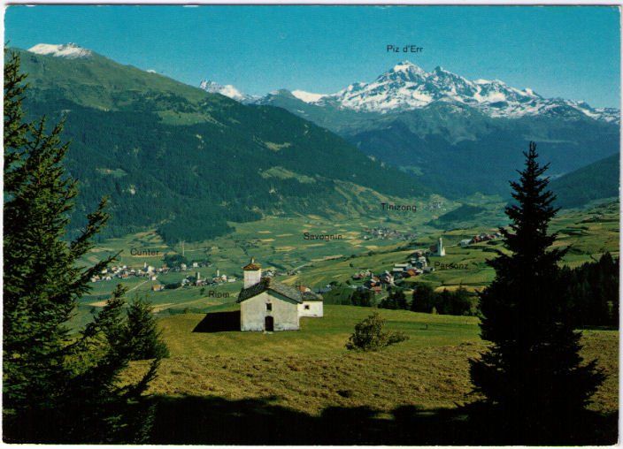 Cartoline postali: Oberhalbstein mit Savogin Tinizong Piz d'Err – Usato da Binningen venduto da Mountainrider