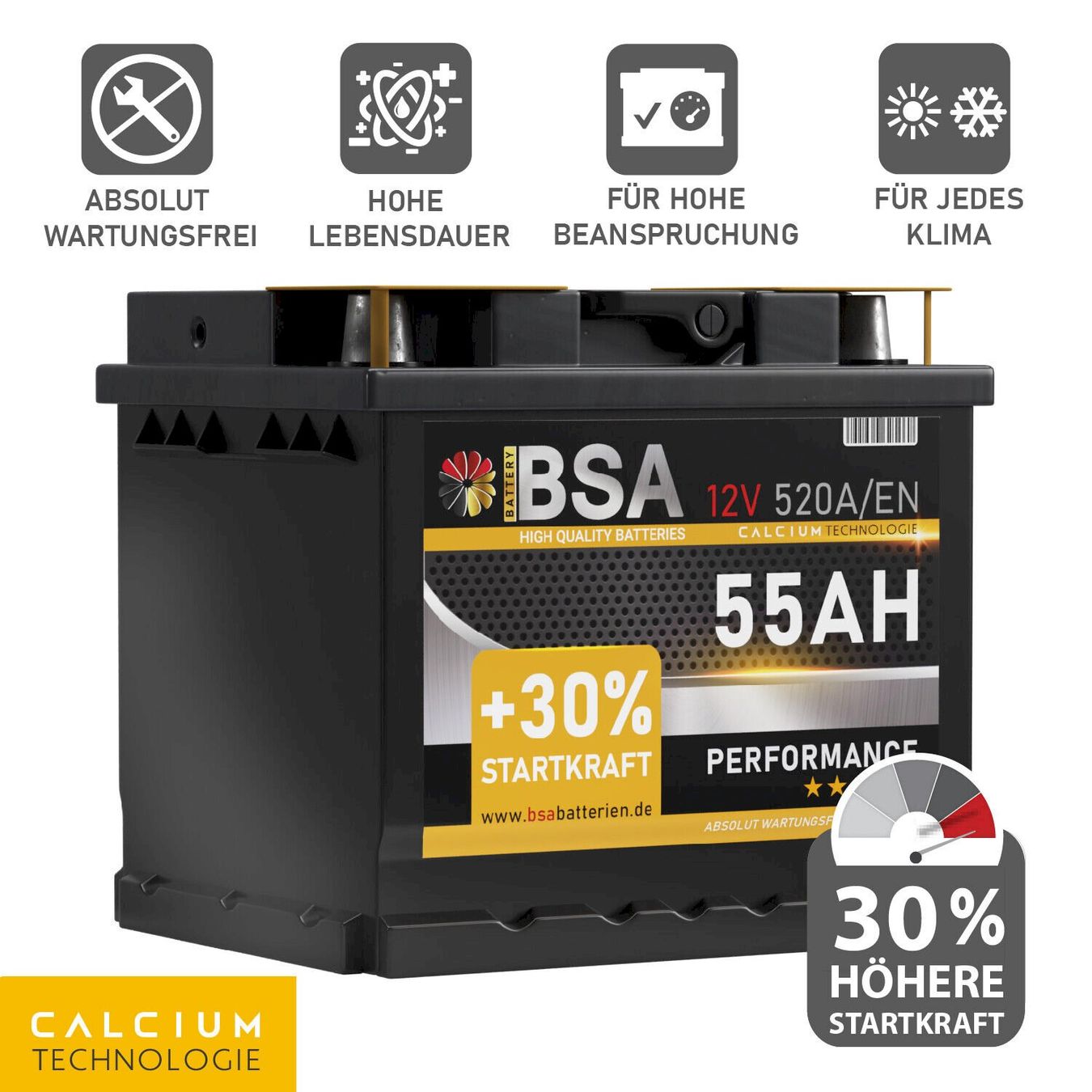Batterie: BSA Autobatterie 12V 55Ah – Nuovo e nell'imballaggio originale da Bottighofen venduto da zaap 2