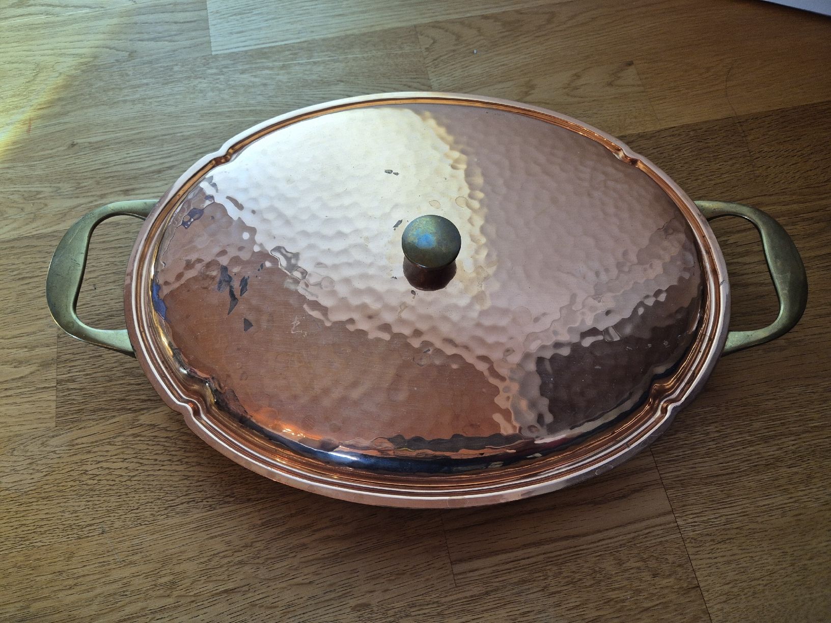 Servierplatten: Antike Kupferplatte Servierplatte 24cm breit – Gebraucht aus Trogen von same4you