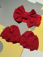 Festive Red Bow Headband and Booties Set - Adorable!