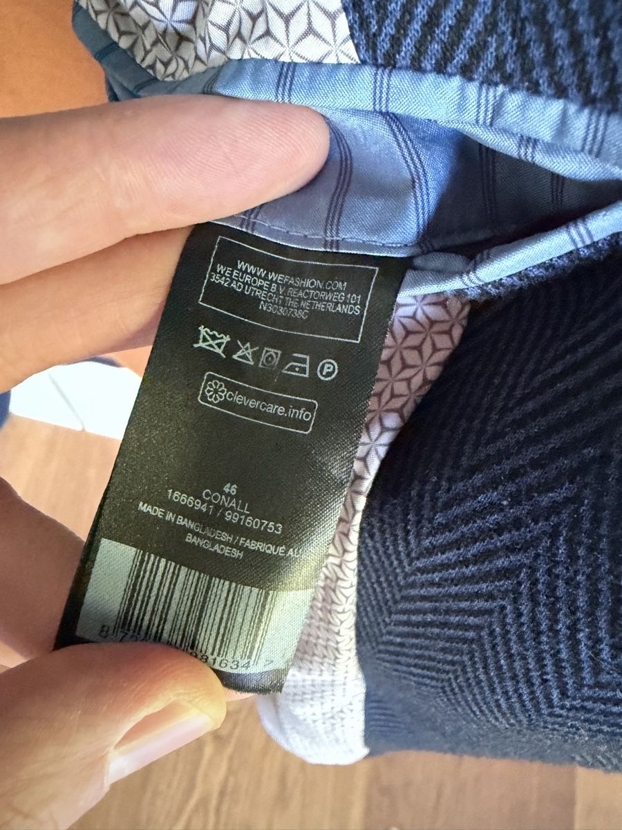 We Jacken: Jacket WE 46 Slim Fit dark blue herringbone used – Gebraucht aus Baden von Garini 1