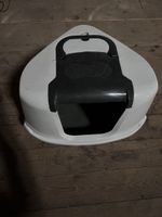 Katzentoilette Eckmodell weiss grau gebrauchter Zustand