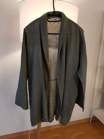 Veste La Fée Maraboutée T.40, lin kaki neuve