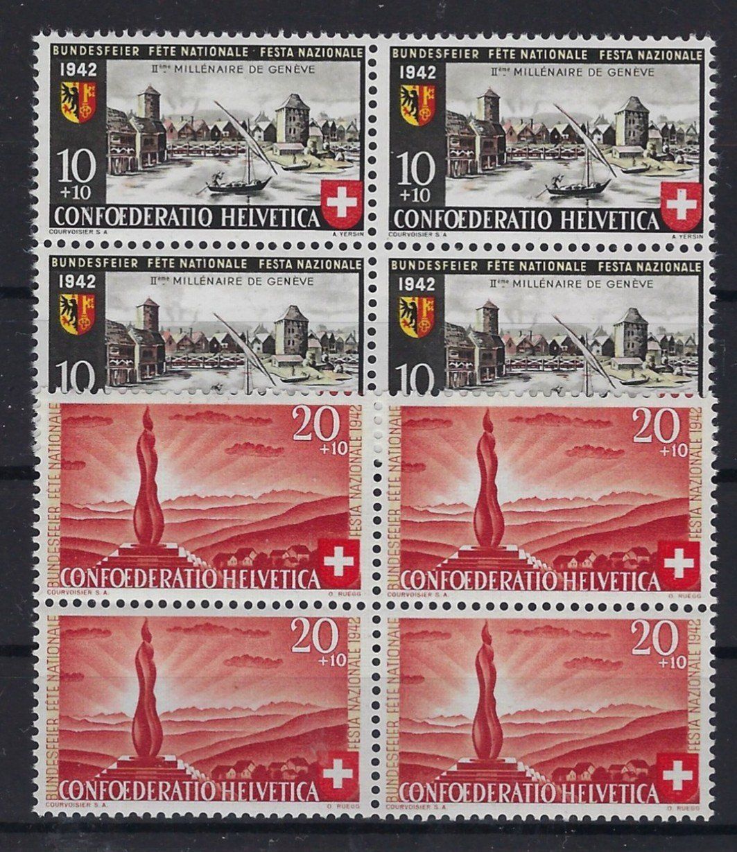 Tutti i francobolli: 1942 Pro Patria Viererblocks postfrisch    15910 – Usato da Lunden venduto da Animus999