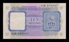 England Military 10 Shillings (ND 1943) gefalten
