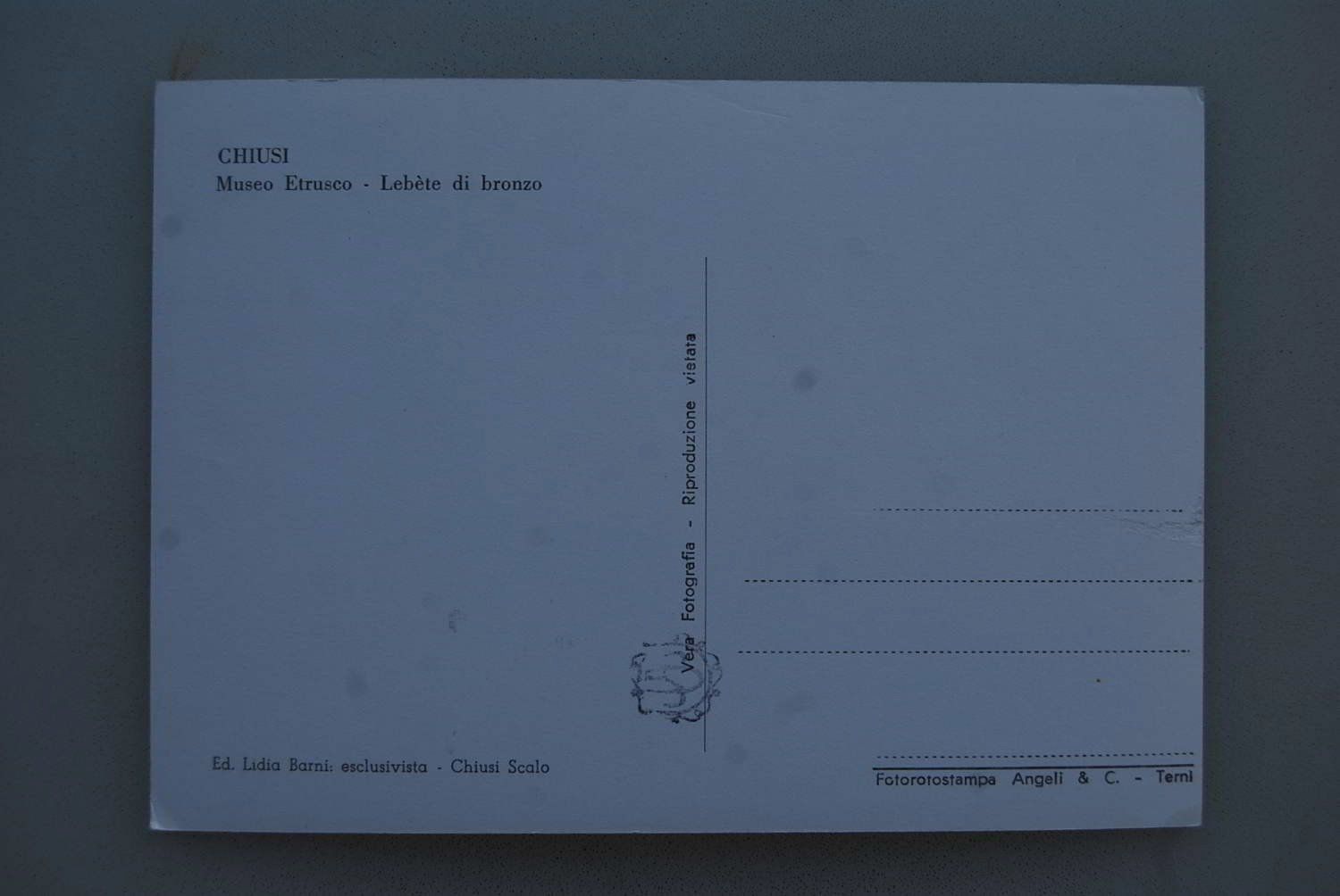 Ansichtskarten: AK Chiusi - Museo Etrusco – Gebraucht aus Rüfenacht BE von Toro06 1