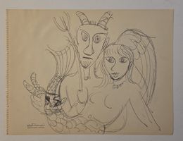 Lill Tschudi Original Zeichnung, 32x24cm gut gehandelt