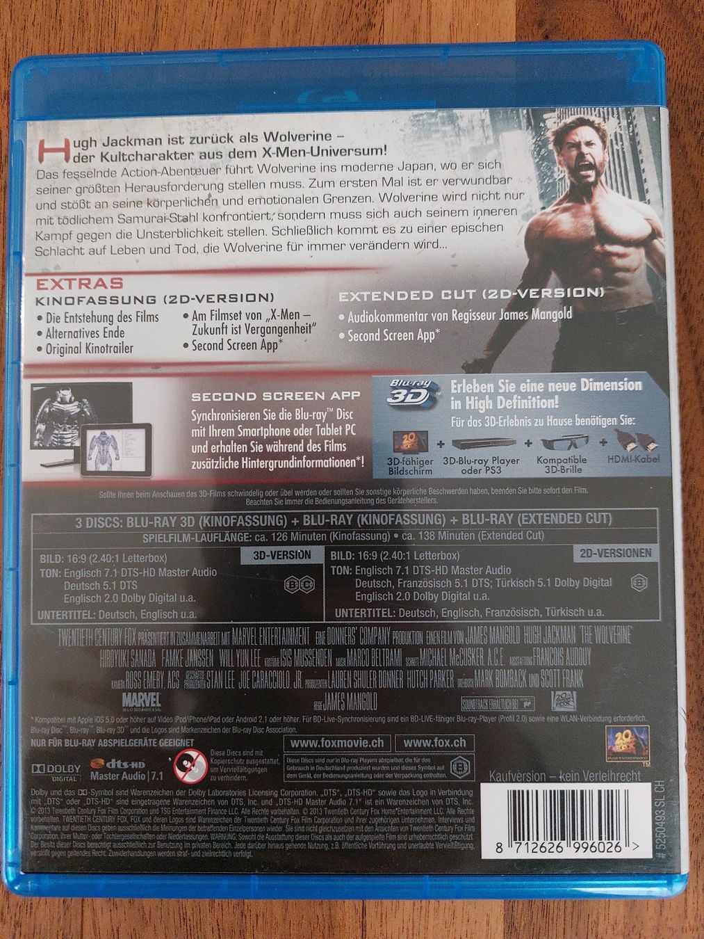 Tutti i DVDs: Blu Ray 3D & 2D - Wolverine Weg des Kriegers – Usato da Rheinfelden venduto da FilmAuktion 1
