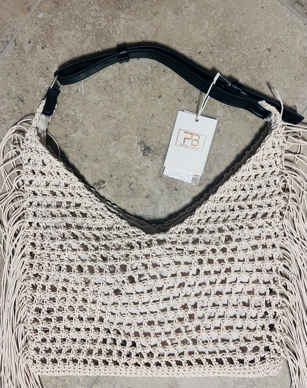 Taschen für Damen: Tasche gehäkelt beige mit Fransen, NEU – Neu und originalverpackt aus Zürich von diva1972 4