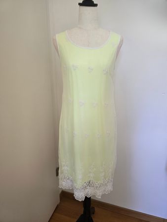 Street One Kleid neongelb bestickt Grösse 38, sehr gut!