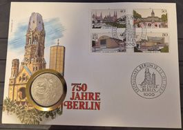 Numisbrief 750 Jahre Berlin mit 10 DM Silbermünze ab 1 Fr.