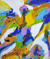 12) Abstraktes Gouache Gemälde