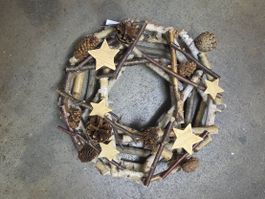 Adventskranz/Türkranz Natur Holz Deko Winter Weihnachten