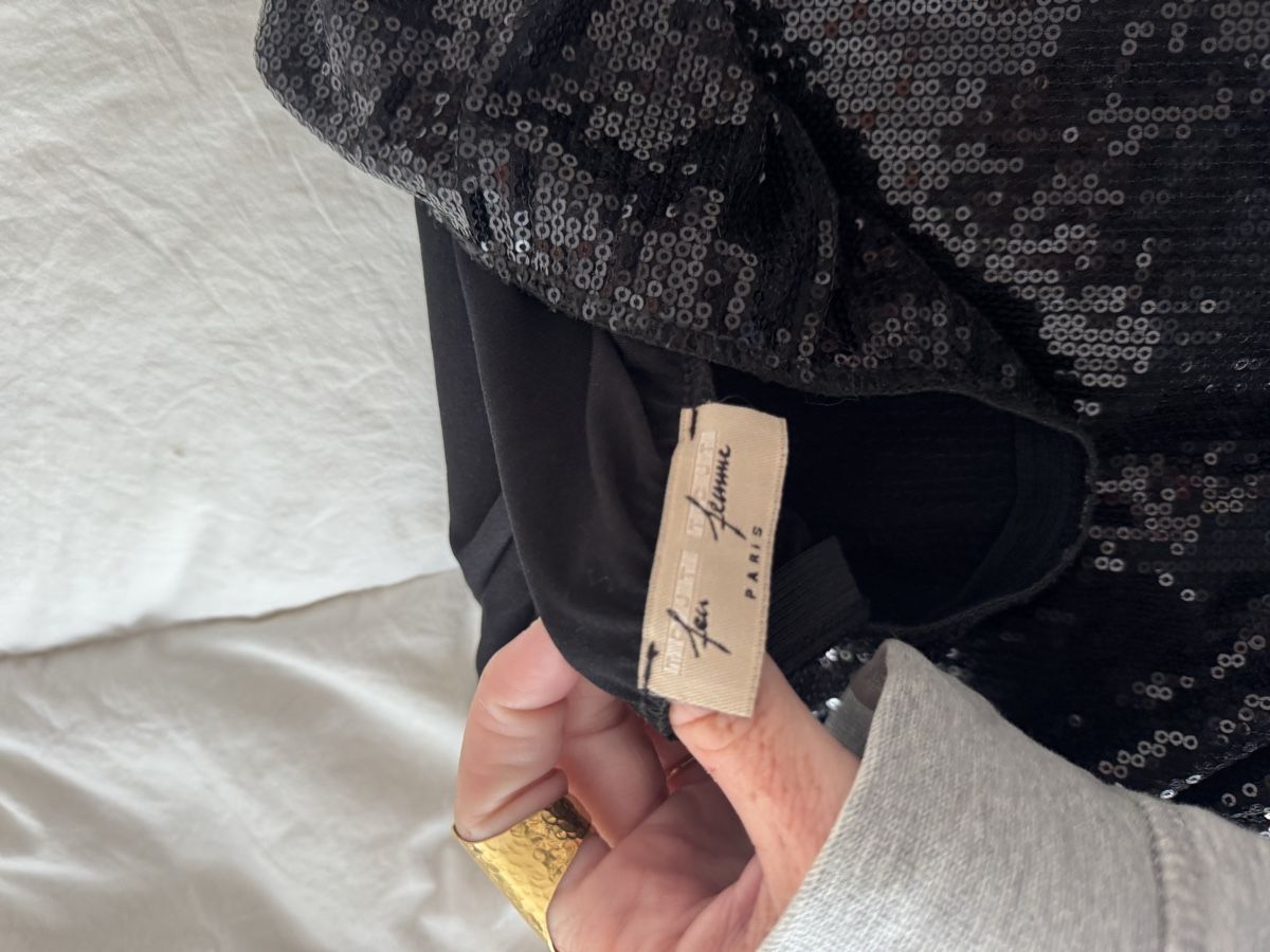 Vestiti: Robe de soirée noire à paillettes, taille unique, élégante – Usato da Genève venduto da lejardindesvetements 2