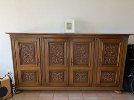 Vintage Buffet/Anrichte mit Schnitzereien, Top Zustand!