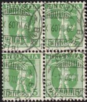 1907, Tellknabe Nr.103 im 4er-Block ʘ, Attest