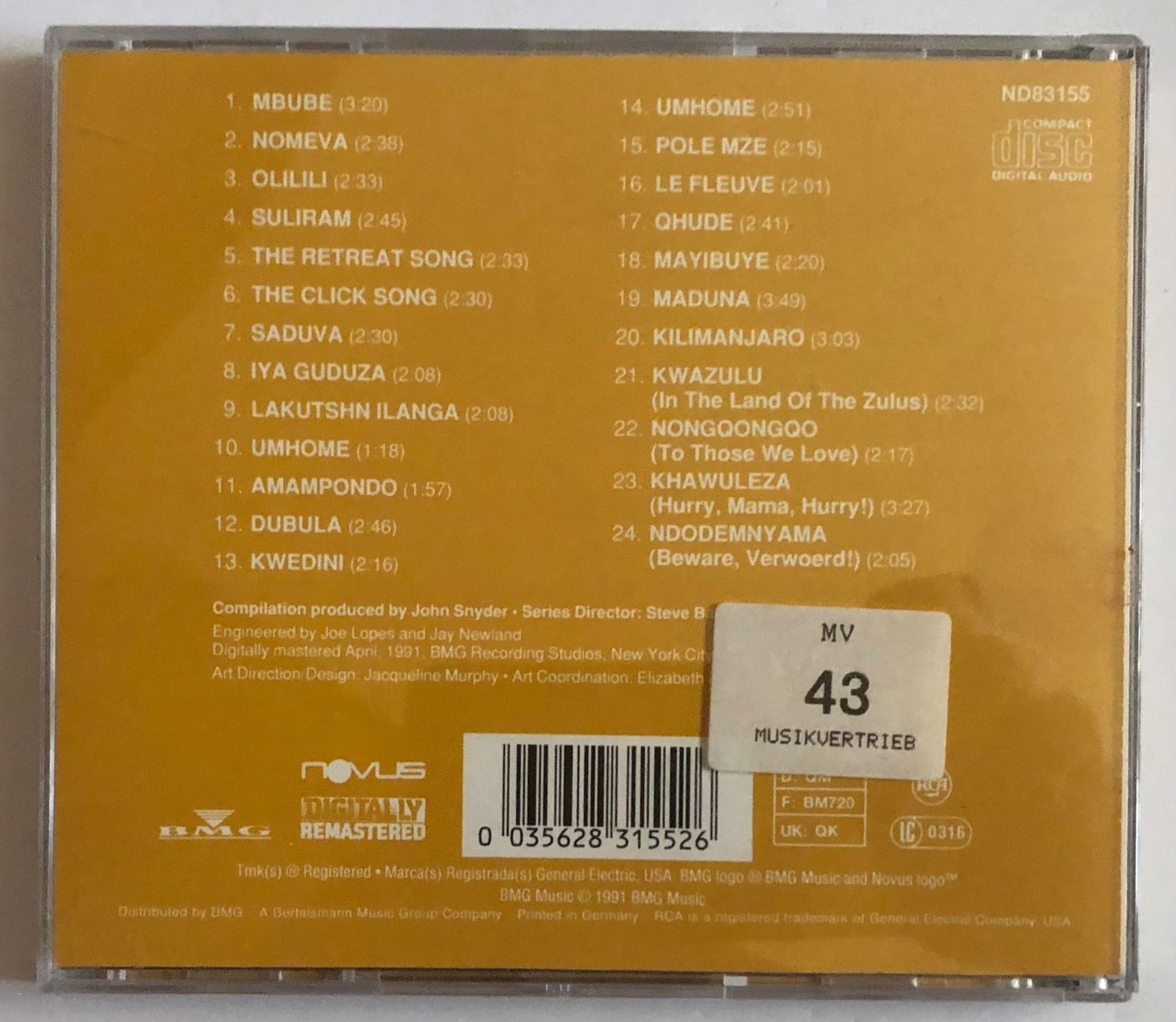CD: MIRIAM MAKEBA - AFRICA – Usato da Poliez-Pittet venduto da Newtown-Records 1