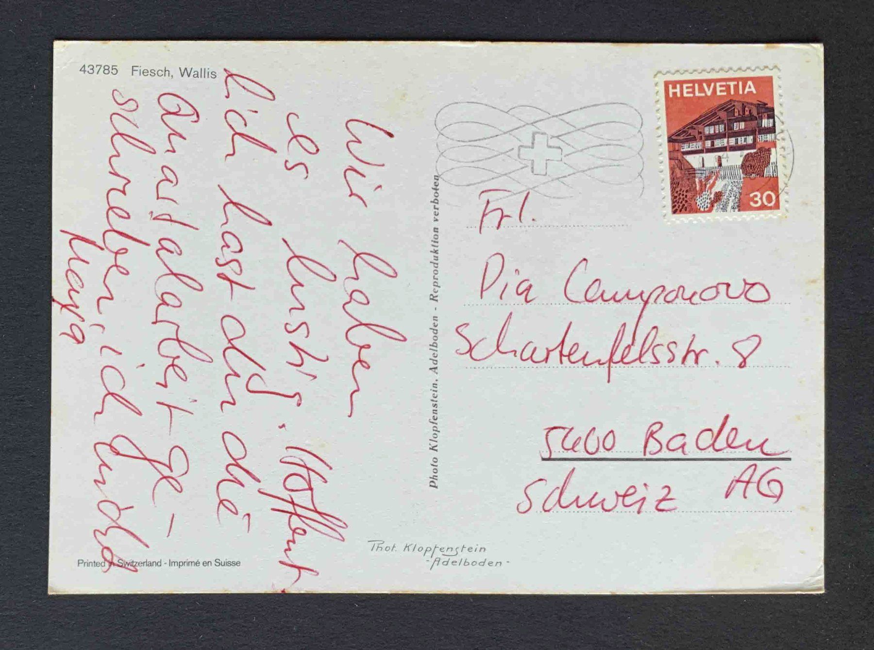 Cartoline postali: AK Fiesch Wallis – Usato da Goldau venduto da artelier1 1