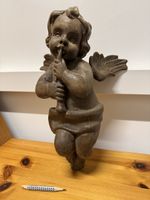 Alte 30cm große geschnitzte Holzfigur Holz Figur Putto Knabe