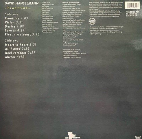 Dischi in vinile: David Hanselmann – Frontline - LP 1985 – Usato da Zufikon venduto da h_s_8xnb 1