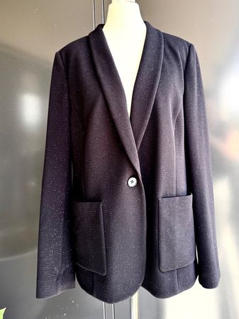 Neuwertiger Blazer Schwarz Glitzer Gr. 40 Marke Basler